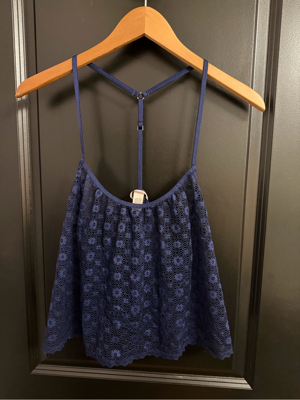 Victoria’s Secret Blue Lace Cropped Babydoll Tank Top